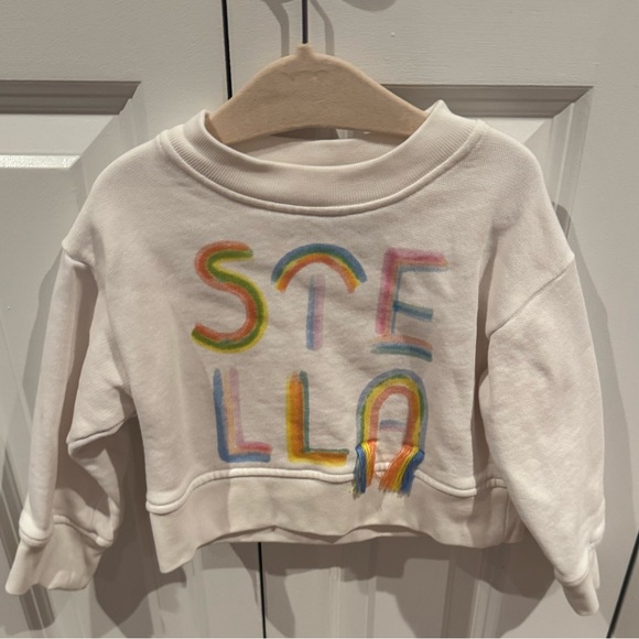 Baby Girl Stella McCartney Rainbow Logo Sweatshirt Hoodie White Toddler 2T Kids - Picture 5 of 7